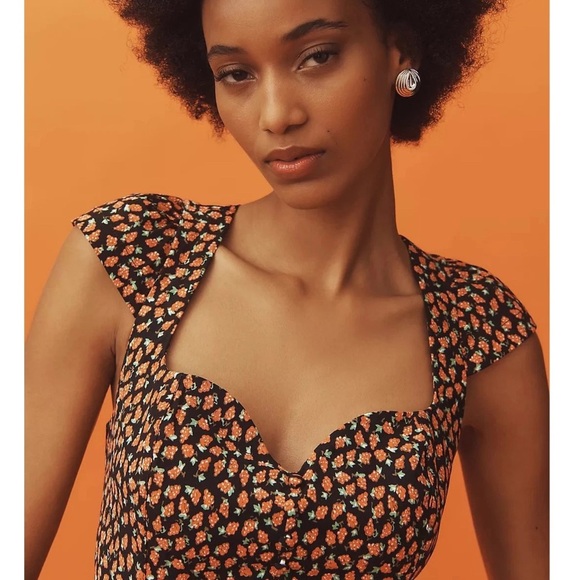 Anthropologie The Cecily Fit & Flare Sweetheart Dress by Maeve strawberry 🍓 - Picture 7 of 7